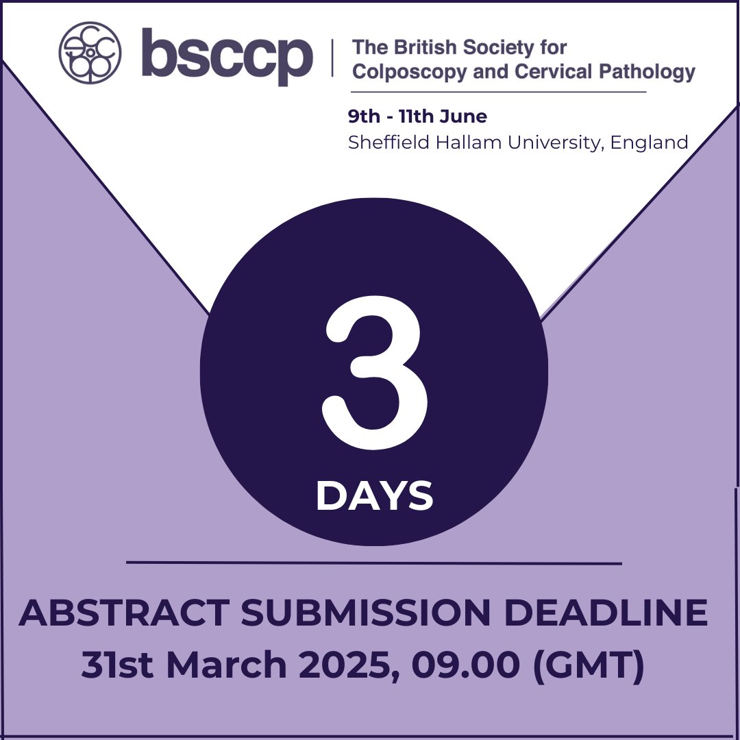 BSCCP Annual Scientific Meeting (@thebsccp) on Twitter photo 🚨 Only 3 Days Left! 🚨 
SUBMIT TODAY! with the following link: inconference.eventsair.com/bsccp-2025/abs…
Dont miss the opportunity to present at the BSCCP 2025 Meeting in Sheffield, 09-11 June 2025! 🚨 Only 3 Days Left! 🚨 
SUBMIT TODAY! with the following link: inconference.eventsair.com/bsccp-2025/abs…
Dont miss the opportunity to present at the BSCCP 2025 Meeting in Sheffield, 09-11 June 2025!