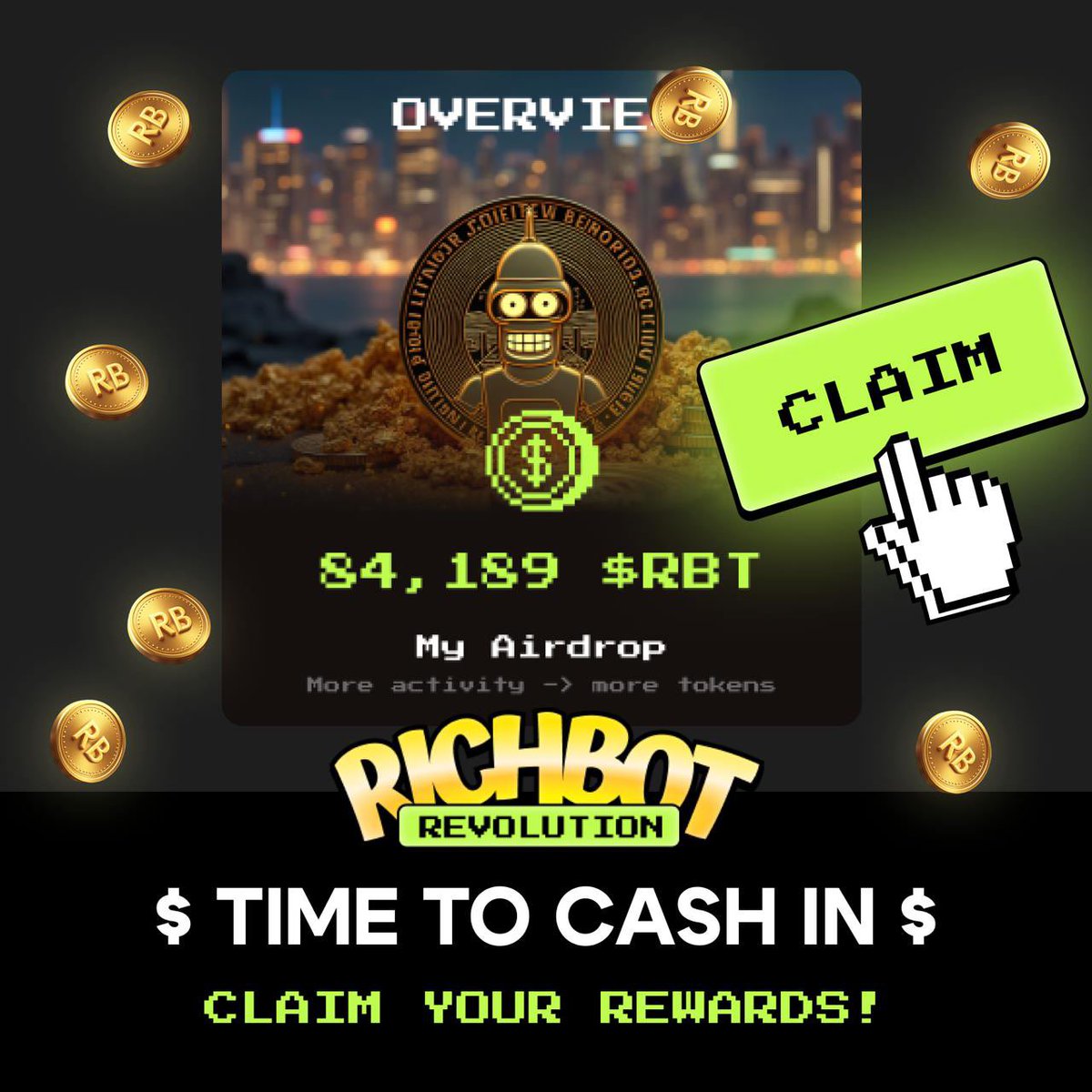 RichbotRevGame's tweet image. 💸Claim your $RBT NOW! Few days left only!🤕

🪙 $RBT Token withdrawal window is still OPEN! Act Fast ☄️ to get your tokens to your wallet!

🖥 Over 3,500,000 $RBT is already claimed — don’t miss out! ⚡️

❓ Here’s how:  
1. Go to our website and claim your tokens.  
2. Ensure…