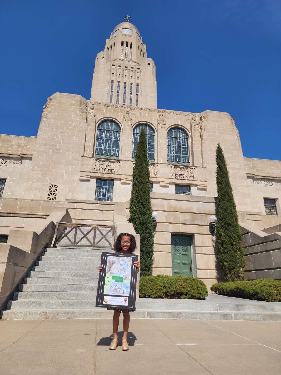 Proud of this Wildcat! Kora placed 4th in the state for the Severe Weather Awareness Contest—what an achievement! Way to represent Two Springs &amp; <a href="/BellevueSchools/">Bellevue Public Schools</a> at the State Capitol yesterday! 🎉🐾 #TSwildcats1 #bpsne <a href="/suddsquad25/">Lynn Sudduth</a>