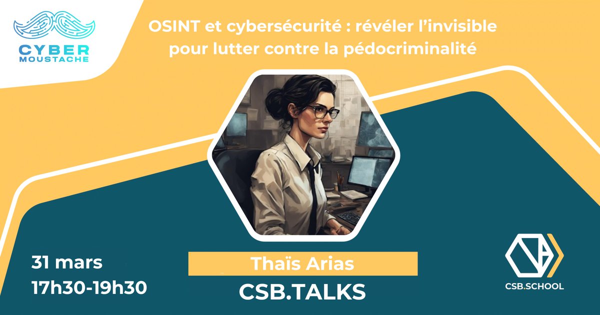 CSB_SCHOOL's tweet image. CSB.TALKS – Révéler l’invisible avec l’OSINT

Comment l’OSINT aide-t-il à lutter contre la pédocriminalité ? Une conférence à ne pas rater.

👉 csb.school/osint-et-cyber…

#CSBTalks #OSINT #CyberSécurité #ProtectionEnfance