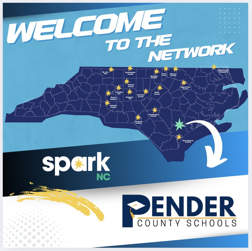 sparknc (@wearesparknc) on Twitter photo We’re excited to welcome <a href="/penderschools/">Pender Schools</a> to the SparkNC network, thanks to a generous grant from <a href="/LeonLevineFdn/">The Leon Levine Fdn</a>
This partnership will provide Pender County Schools' students with hands-on, high-tech learning experiences and new opportunities to explore careers in high tech. We’re excited to welcome <a href="/penderschools/">Pender Schools</a> to the SparkNC network, thanks to a generous grant from <a href="/LeonLevineFdn/">The Leon Levine Fdn</a>
This partnership will provide Pender County Schools' students with hands-on, high-tech learning experiences and new opportunities to explore careers in high tech.