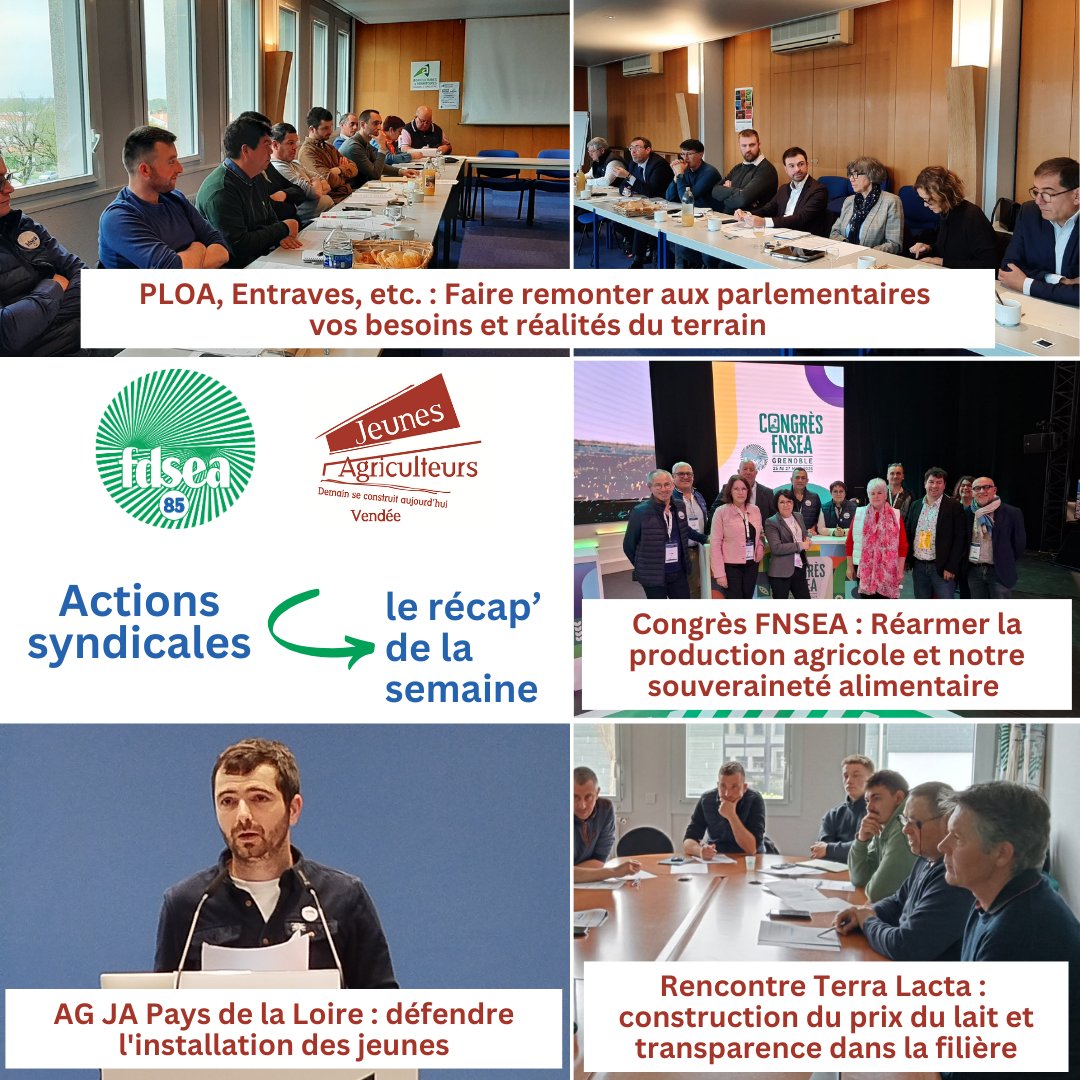 🔴🟢 𝐀𝐜𝐭𝐢𝐨𝐧𝐬 𝐬𝐲𝐧𝐝𝐢𝐜𝐚𝐥𝐞𝐬  #FDSEA85 + <a href="/JAVendee/">JA de Vendée</a> 
 𝐋𝐞 𝐫𝐞́𝐜𝐚𝐩’ 𝐝𝐞 𝐥𝐚 𝐬𝐞𝐦𝐚𝐢𝐧𝐞 👇