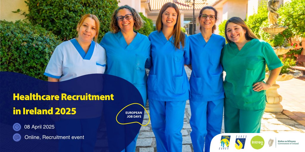 📢 Calling all Healthcare Assistants!🌟 Join our Healthcare Recruitment Online Event happening on April 8th! 🩺✨
We are recruiting for exciting opportunities in nursing homes and home care providers across Ireland.💚
Explore job openings here: europeanjobdays.eu/en/taxonomy/te… #EURESjobs