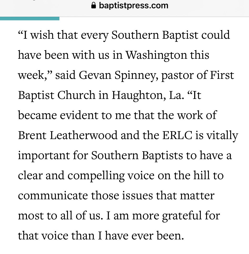 From an SBC pastor who went on our recent trip to DC