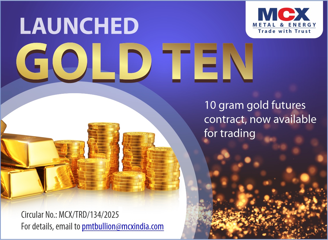 MCXIndialtd's tweet photo. MCX introduces the Gold 10 Gram Futures Contract: Now available for trading

#MCX #GoldFutures #Trading #InvestmentOpportunities #GoldMarket #FuturesContract #MarketLaunch #CommodityTrading #GoldInvesting #TradingOpportunities https://t.co/QnyVIgH6ef