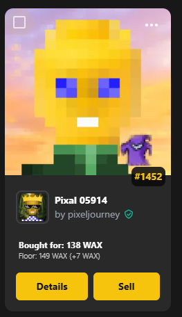 666kolobok's tweet photo. NEVER SELL YOUR #PIXAL !  ♻DYOR♻

Yet another one for me to complete pixelpet traits.

👉https://t.co/YfOo7pWM7j    
👇
https://t.co/0S6PwaQwUV

#NFTs on $waxp

#pixelart #dotpict #ドット絵 #ドット絵 #像素艺术 #픽셀아트 #pixelart #pixelartnft $waxp #NFTshill #Bullrun2025 #waxp https://t.co/zYmhJbRcvC
