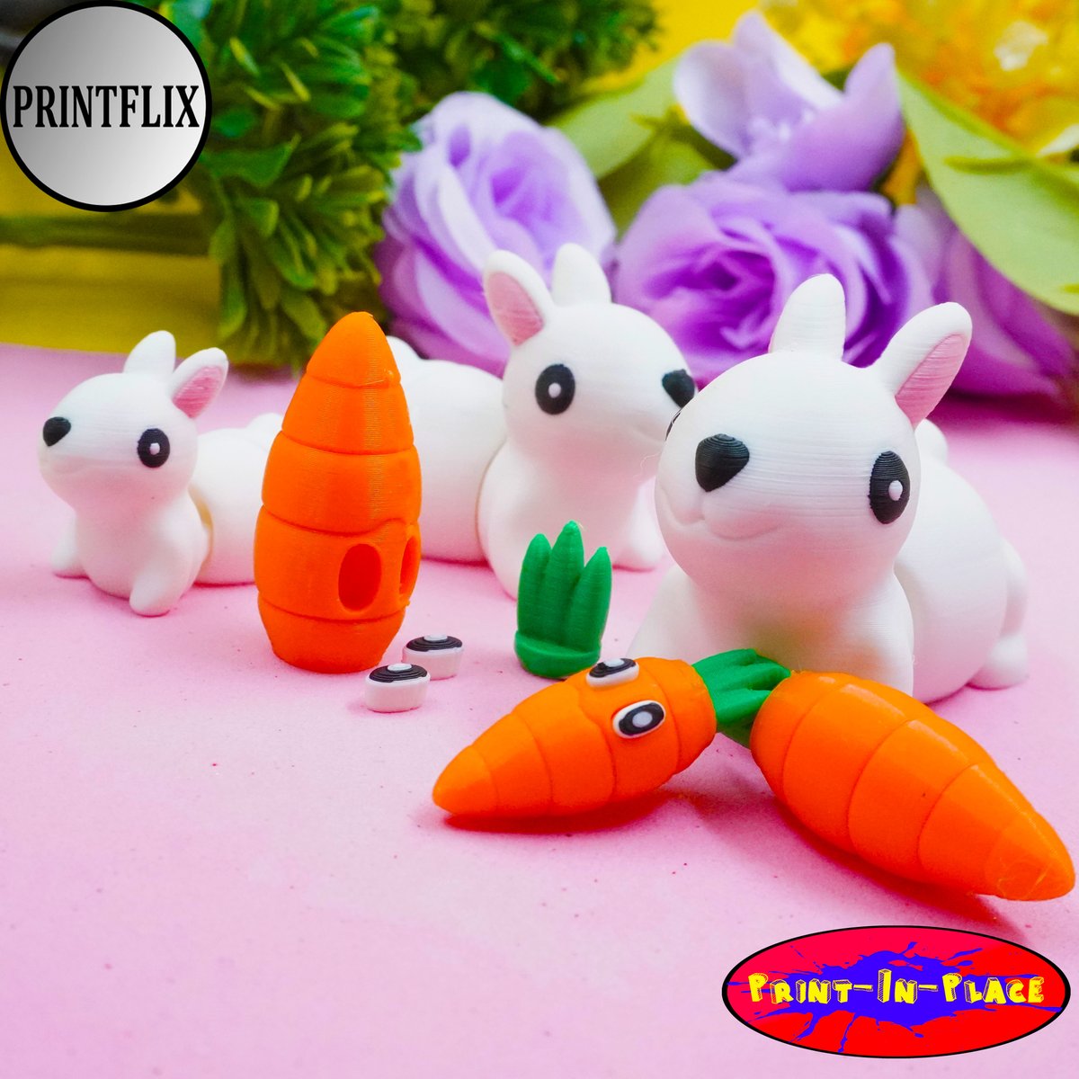 Printflixcrafts's tweet photo. HEY EVERYONE!!! CUTE FLEXI TINY RABBIT AND TINY CARROT (Ready to Print) IS NOW Available on @Cults3d
link: https://t.co/hmcq8tINqc
#toys #toycollector #3dprint #flexibility #printflix #flexi #articulated #3Dprinting #ester https://t.co/ZuFzzqHoMN