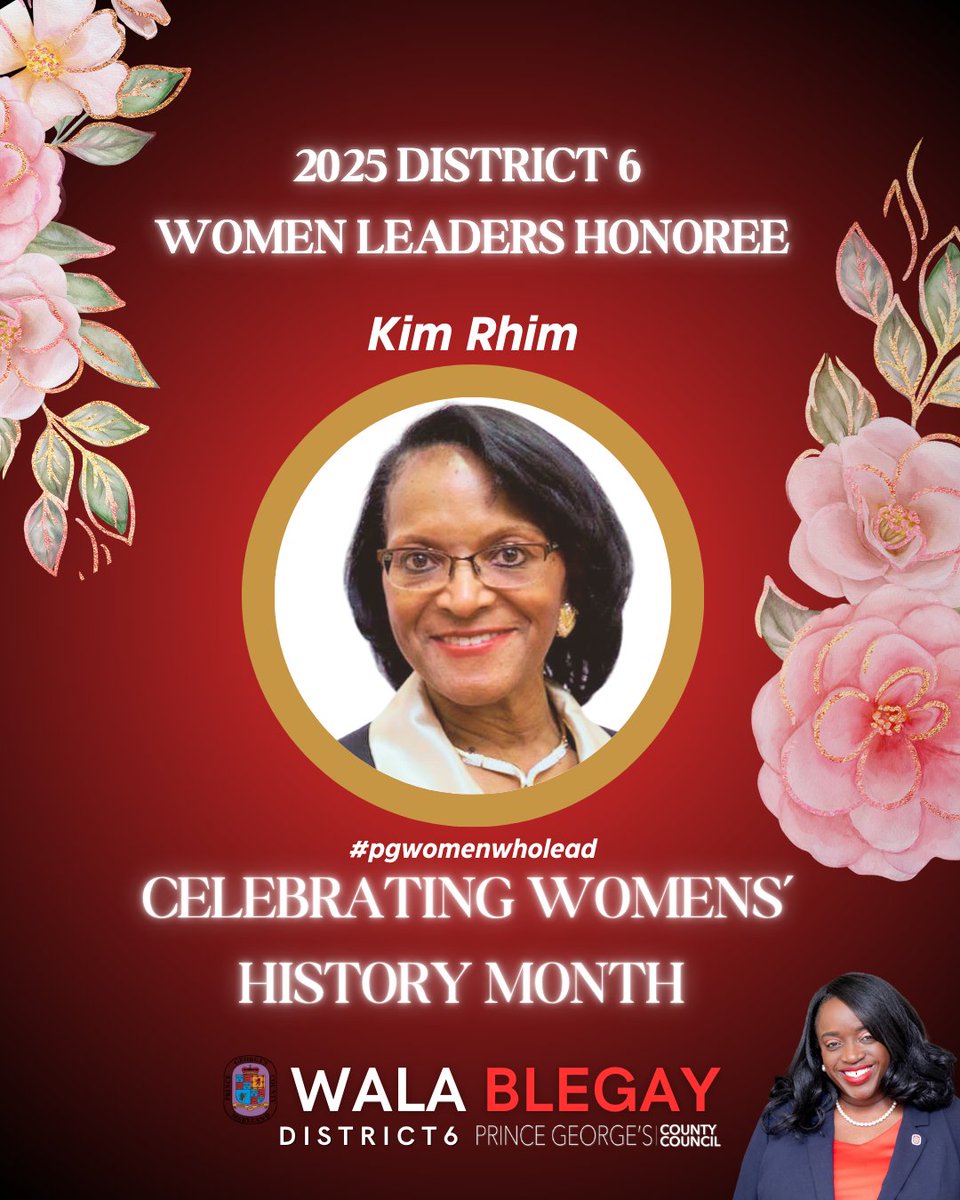 Celebrating Women’s’ History Month 🎉2025 District 6 Women Leaders Honoree 🎉Kim Rhim #pgwomenwholead 💜🌿🌷 #WomensHistoryMonth #BreakingBarriers #WomenLeaders #Trailblazers #EmpoweredWomenEmpowerWomen #princegeorgecountystrong #strongertogether 💜🌿🌷