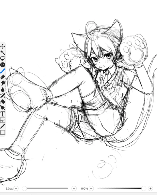 ラフ描いた_φ(・_・ 