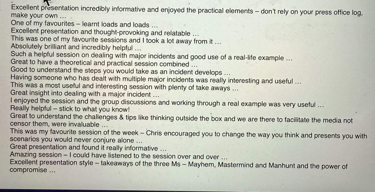 Chriswebb_exmet's tweet photo. Different audiences with different needs, but all recognised the importance of delivering an effective crisis comms response when a disaster or emergency strikes. 2/2 #crisiscomms #emergencypreparedness https://t.co/OR4lo59G60