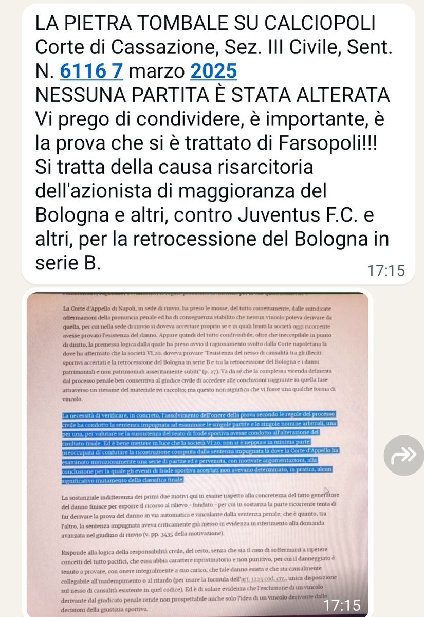 IlarioJ🤍🖤⭐⭐⭐ (@ilariofanto0) on Twitter photo Non che ce ne fosse bisogno ma questa sentenza certifica che non c'è stata nessuna partita truccata per cui la #juventus meritasse la retrocessione.
Chi ha messo in piedi #farsopoli ne ha goduto anche con titoli, trofei e onorabilità .
<a href="/fondazionejb/">Jdentità Bianconera</a> Non che ce ne fosse bisogno ma questa sentenza certifica che non c'è stata nessuna partita truccata per cui la #juventus meritasse la retrocessione.
Chi ha messo in piedi #farsopoli ne ha goduto anche con titoli, trofei e onorabilità .
<a href="/fondazionejb/">Jdentità Bianconera</a>