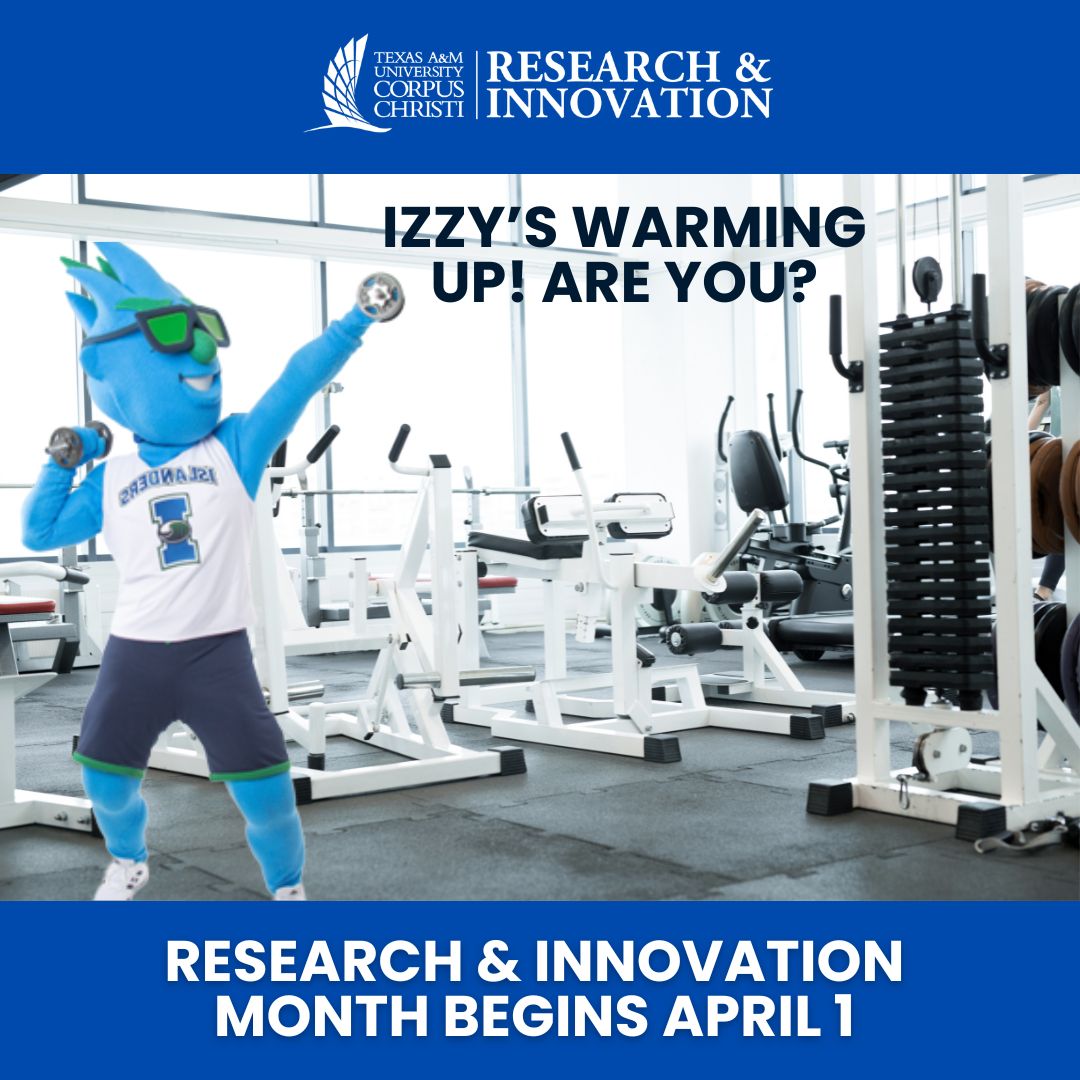 TAMUCC Division of Research and Innovation (@ri_tamucc) on Twitter photo Research and Innovation Month is almost here, and Izzy is warming up for an action-packed month at <a href="/IslandCampus/">Texas A&M-Corpus Christi</a>! Let’s celebrate the creators, innovators, and researchers shaping the future of our campus! FMI: tamucc.edu/research/ri-mo…. #TAMUCC #ResearchAndInnovationMonth Research and Innovation Month is almost here, and Izzy is warming up for an action-packed month at <a href="/IslandCampus/">Texas A&M-Corpus Christi</a>! Let’s celebrate the creators, innovators, and researchers shaping the future of our campus! FMI: tamucc.edu/research/ri-mo…. #TAMUCC #ResearchAndInnovationMonth
