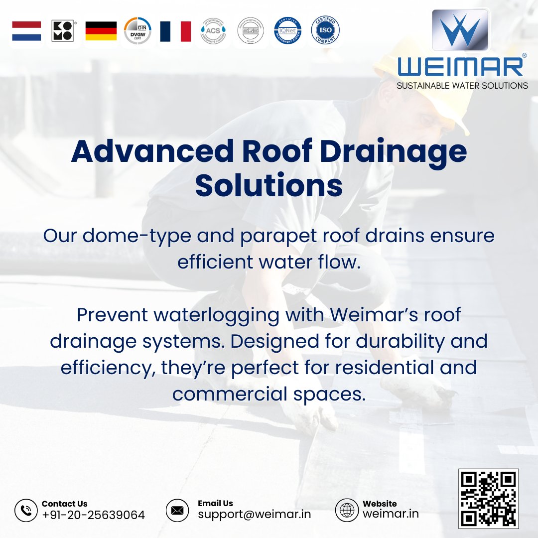 weimarindiallp's tweet image. Prevent waterlogging and protect your building with Weimar’s high-performance roof drainage solutions—designed for efficiency, durability, and seamless water flow.

#ModernPlumbing #WeimarSolutions #FlexiblePlumbing #LeakProofTechnology #InnovativePlumbing #PlumbingMadeEasy