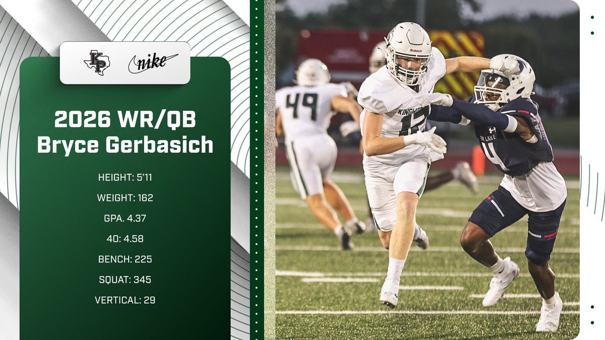 Player Spotlight:
2026 WR/QB <a href="/BryceGerbasich9/">Bryce Gerbasich</a> 

Bryce has had a great off-season. He has made huge gains in the weight room &amp; with his speed on the track. He runs on every relay &amp; set a huge PR in pole vault. This multi sport athlete will have a huge senior season.

#WeAreKPark