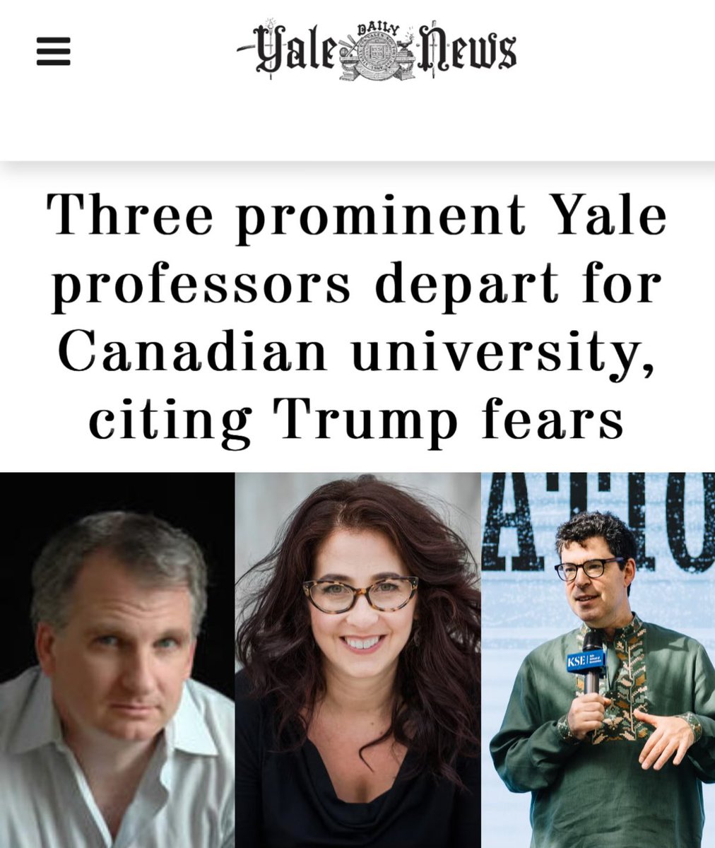 Three prominent Yale professors are leaving the U.S. for a Canadian university.

What unites them is their stance on democracy and unwavering support for Ukraine. Historians Timothy Snyder and Marci Shore, along with philosophy professor Jason Stanley, have all traveled to and