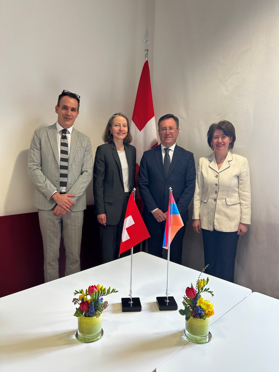Ambassador Muriel Peneveyre (@swissmfaeurasia) on Twitter photo Productive political consultations  🇨🇭 - 🇦🇲 in Bern with the Head of the Europe Division of the Ministry of Foreign Affairs of Armenia, Samvel Mkrtchyan. We discussed bilateral cooperation, regional developments and global challenges. Productive political consultations  🇨🇭 - 🇦🇲 in Bern with the Head of the Europe Division of the Ministry of Foreign Affairs of Armenia, Samvel Mkrtchyan. We discussed bilateral cooperation, regional developments and global challenges.