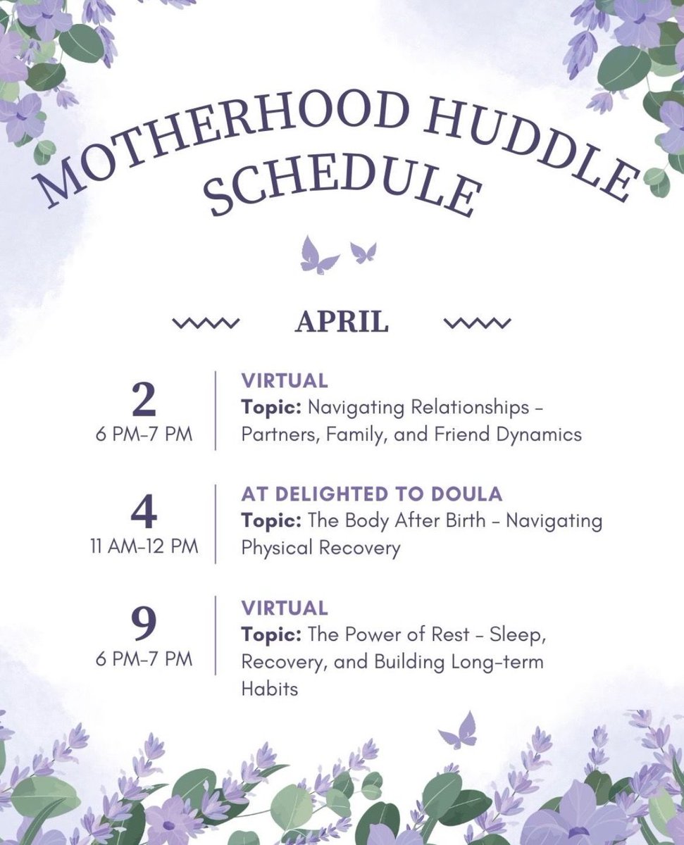 Delight2doula's tweet photo. Hello everyone,

April is shaping up to be a fantastic month! We’re excited to share that we’ll be posting more information soon on how you can join us either online or in person. Stay tuned for updates and get ready to be a part of the fun.🦋💜
#DelightedtoDoula https://t.co/E3CFePV7ZV