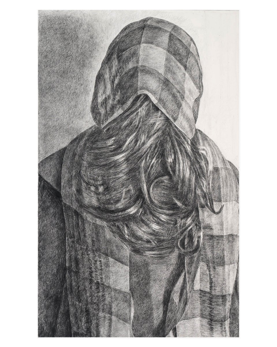 #CatherineMurphy, Recent Work, through 19 April. Plaid, 2024, graphite on paper.