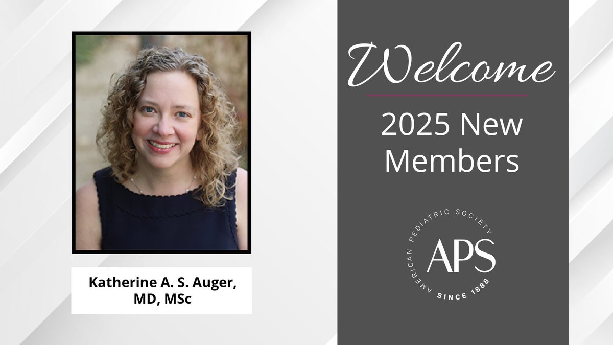 APS (@amerpedsociety) on Twitter photo The APS congratulates and welcomes Dr. Katherine A. S. Auger from Cincinnati Children’s (<a href="/CincyChildrens/">Cincinnati Children's</a>), one of the Society's New Members for 2025. Read more about Dr. Auger here: ow.ly/BR1750Vp6F9
#PediatricScientist #pediatrics The APS congratulates and welcomes Dr. Katherine A. S. Auger from Cincinnati Children’s (<a href="/CincyChildrens/">Cincinnati Children's</a>), one of the Society's New Members for 2025. Read more about Dr. Auger here: ow.ly/BR1750Vp6F9
#PediatricScientist #pediatrics