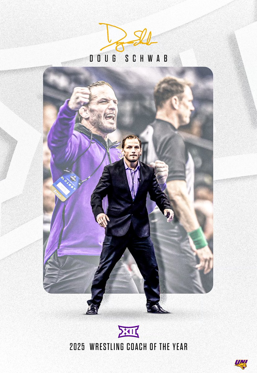 UNI Wrestling (@uni_wrestling) on Twitter photo No one better in the BIG 12 🏆 
Congratulations to the 2025 Big 12 Coach of the Year, Doug Schwab!
📰 bit.ly/423TYn2
#PantherTrain | #EverLoyal No one better in the BIG 12 🏆 
Congratulations to the 2025 Big 12 Coach of the Year, Doug Schwab!
📰 bit.ly/423TYn2
#PantherTrain | #EverLoyal
