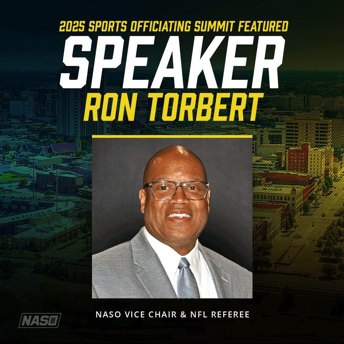 NFL referee and 2025 Vice-NASO Chair Ron Torbert will be a featured speaker at the 2025 Sports Officiating Summit in Montgomery this summer. Will you be there? Register today! sportsofficiatingsummit.com