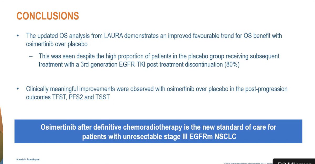 CancerTherapyAdvisor (@cancertheradvsr) on Twitter photo Osimertinib after definitive chemoradiotherapy is a "new standard of care" in unresectable, stage III, EGFR-mutant NSCLC, reported <a href="/RamalingamMD/">Suresh S. Ramalingam, MD, FASCO</a> of <a href="/WinshipAtEmory/">Winship Cancer Institute of Emory University</a> in an updated analysis of the LAURA study presented at #ELCC25. #ELCC2025 #lcsm Osimertinib after definitive chemoradiotherapy is a "new standard of care" in unresectable, stage III, EGFR-mutant NSCLC, reported <a href="/RamalingamMD/">Suresh S. Ramalingam, MD, FASCO</a> of <a href="/WinshipAtEmory/">Winship Cancer Institute of Emory University</a> in an updated analysis of the LAURA study presented at #ELCC25. #ELCC2025 #lcsm
