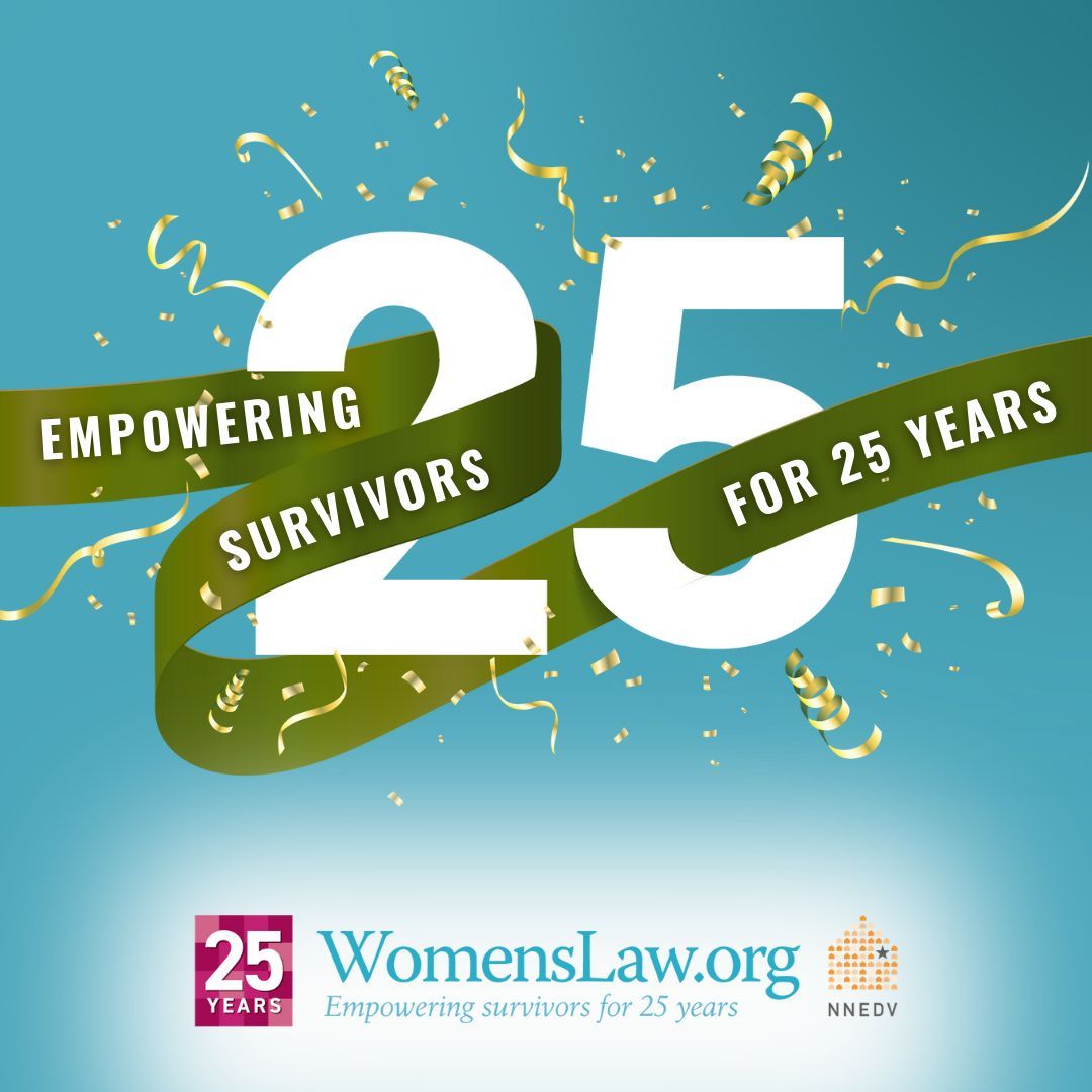 We're excited to celebrate #25YearsOfWomensLaw this year! WomensLaw provides free, easy-to-understand legal information and resources in English and Spanish for survivors of abuse. Learn more: buff.ly/er8Q0tb