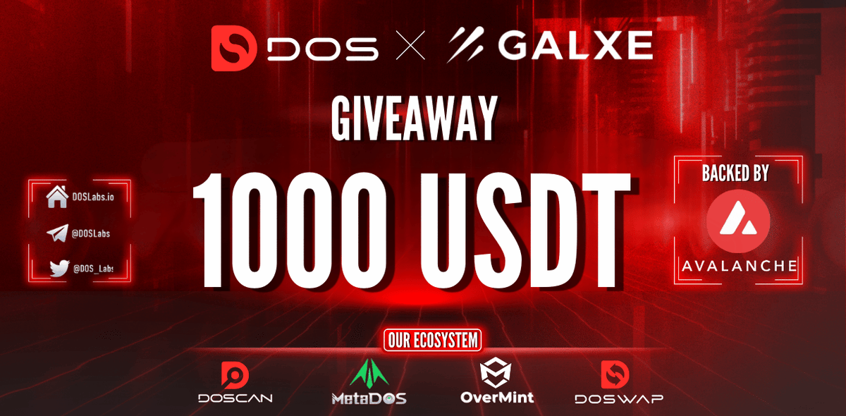 DOS Chain (@dos_chain) on Twitter photo $1000 Reward from DOS Chain - Granted by Avalanche Foundation!
app.galxe.com/quest/DOS/GCmy…
DOS Chain - The fastest, gasless, and user-friendly gaming blockchain
Powered by <a href="/avax/">Avalanche🔺</a> , we deliver high-performance and seamless Web3 integration for an optimal gaming experience.
Check us $1000 Reward from DOS Chain - Granted by Avalanche Foundation!
app.galxe.com/quest/DOS/GCmy…
DOS Chain - The fastest, gasless, and user-friendly gaming blockchain
Powered by <a href="/avax/">Avalanche🔺</a> , we deliver high-performance and seamless Web3 integration for an optimal gaming experience.
Check us