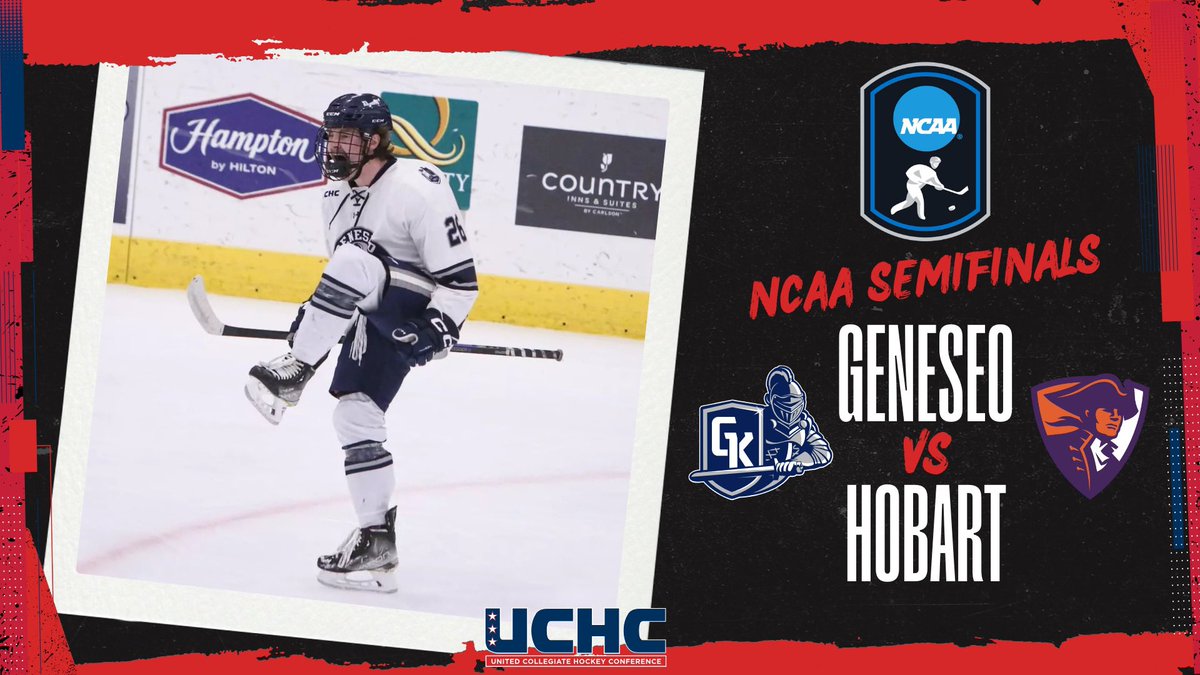 UCHC (@uchchockey) on Twitter photo Today’s first #NCAA Semifinal has #UCHC Champion <a href="/GeneseoKnights/">Geneseo Knights</a> <a href="/GeneseoHockey/">Geneseo Ice Knights</a> taking on two-time defending champion <a href="/HWSAthletics/">HWS Athletics</a> from the Nexus Center in Utica at 3 pm. A berth in the title game is on the line!
📊 - uticapioneers.com/sidearmstats/m…
📺 - empire8network.com/utica/ Today’s first #NCAA Semifinal has #UCHC Champion <a href="/GeneseoKnights/">Geneseo Knights</a> <a href="/GeneseoHockey/">Geneseo Ice Knights</a> taking on two-time defending champion <a href="/HWSAthletics/">HWS Athletics</a> from the Nexus Center in Utica at 3 pm. A berth in the title game is on the line!
📊 - uticapioneers.com/sidearmstats/m…
📺 - empire8network.com/utica/