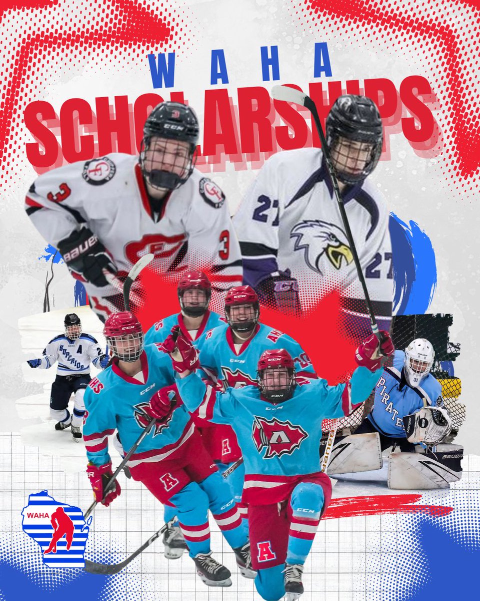 Wisconsin Amateur Hockey Association and the Wisconsin Hockey Hall of Fame offer 8️⃣ Scholarships to graduating seniors who are planning on continuing full time education 🎉👏
🚨 Deadline to apply is May 1, 2025
👉 wahahockey.com/forms