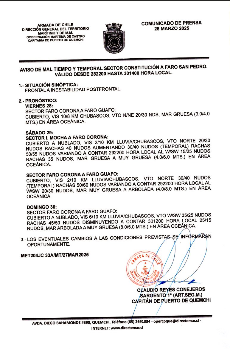🚨 ATENCIÓN 🚨 La <a href="/CAPUERTOQUEMCHI/">CapuertoQuemchi</a> informa a todos los Usuarios Marítimos y Comunidad en general 👉🏻 #Aviso #Temporal ☔️ y #MalTiempo 🌧️ ⛈️ 🌊 
.
.
.
.
<a href="/Armada_Chile/">Armada de Chile</a> <a href="/DGTM_Chile/">DIRECTEMAR - Armada de Chile</a> <a href="/MARITGOBCASTRO/">MARITGOBCAS</a> <a href="/MuniQuemchi/">Muni Quemchi</a>