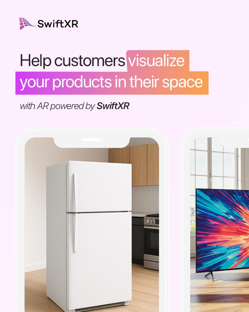 swiftxr_io's tweet image. Transform Your Vision into Reality with SwiftXR: See your products come to life in your space through the power of Augmented Reality. Take it a step further. Turn product images into interactive 3D models. Create, explore, and visualize—right where you are.

#swiftxr #ar #vr