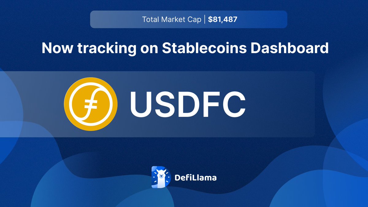 DefiLlama.com (@defillama) on Twitter photo Now tracking <a href="/USDFC_Protocol/">USDFC</a>'s USDFC coin on our Stables Dashboard
USDFC is fully collateralized by Filecoin (FIL) and aims to maintain a 1:1 peg to the US dollar Now tracking <a href="/USDFC_Protocol/">USDFC</a>'s USDFC coin on our Stables Dashboard
USDFC is fully collateralized by Filecoin (FIL) and aims to maintain a 1:1 peg to the US dollar