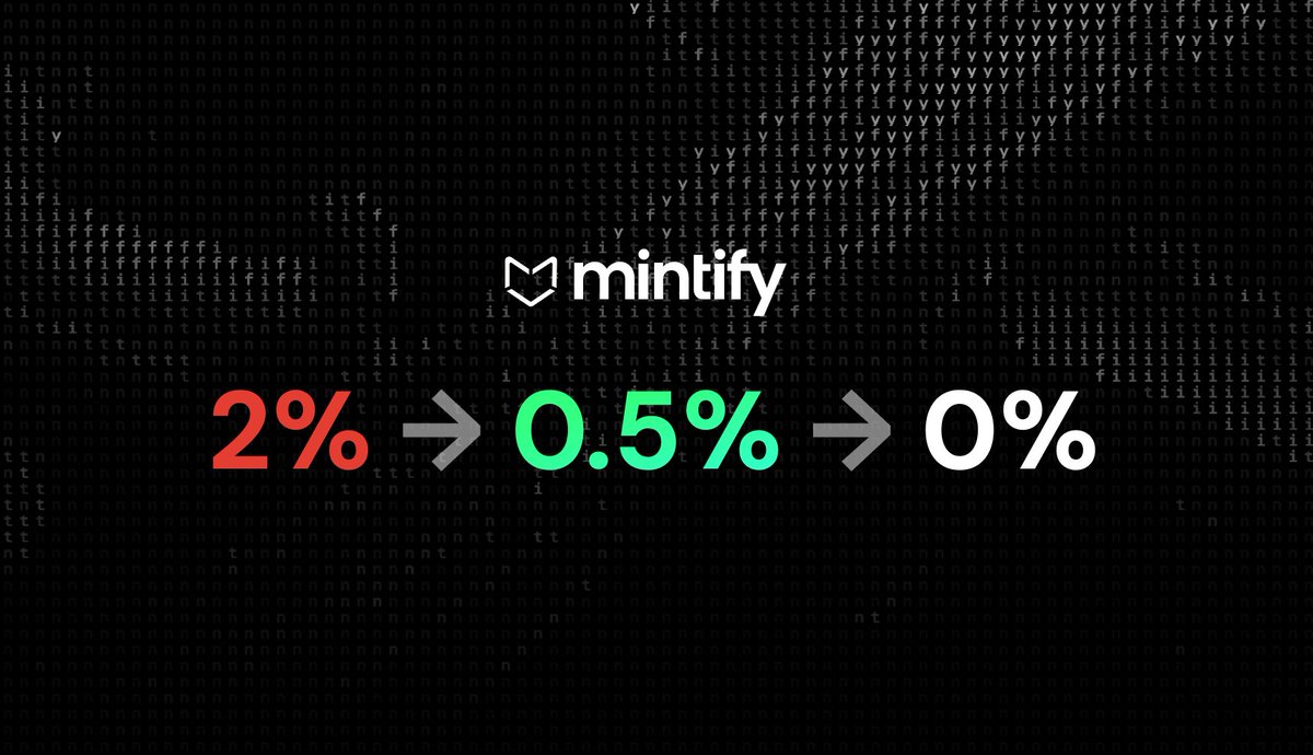 Mintify's tweet image. Mintify fees have been reduced to 0.5% across all of its NFT trading products.

Stakers of 10M+ $MINT now enjoy fees as low as 0%, while earning rewards.