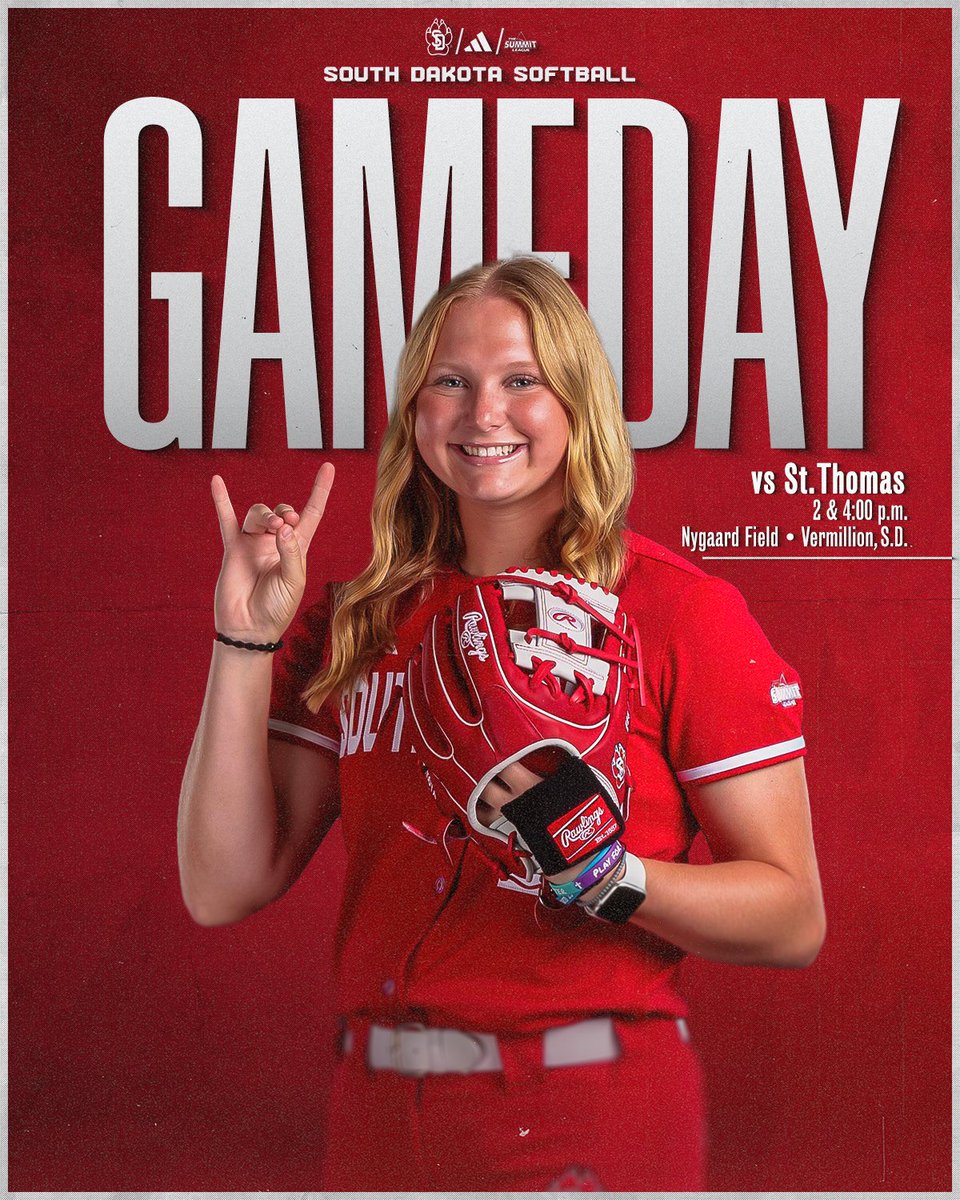 Friday twinbill at Nygaard Field!

🆚 St. Thomas
🕑 2 &amp; 4:00 p.m.
📍 Vermillion, S.D.
📺 yote.us/3YbgN79
📊 yote.us/31X1e4w

#GoYotes x #WeAreSouthDakota