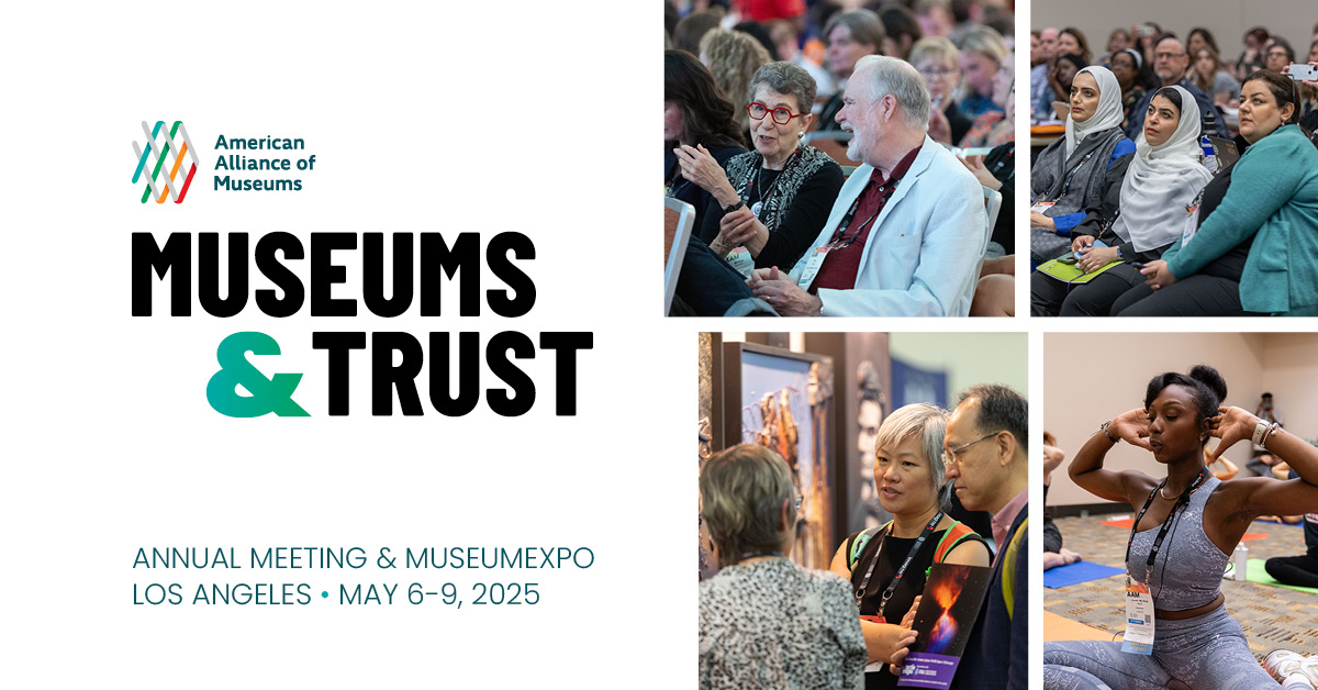 American Alliance of Museums (@aamers) on Twitter photo The 2025 AAM Annual Meeting & MuseumExpo isn’t just a conference—it’s your chance to explore the best of Los Angeles! Discover the city through ticketed experiences at <a href="/jamuseum/">JANM</a>, <a href="/RAMriverside/">Riverside Art Museum</a>, <a href="/LAPlazaLA/">LA Plaza de Cultura y Artes</a>, and many other museums.
Program and registration: annualmeeting.aam-us.org The 2025 AAM Annual Meeting & MuseumExpo isn’t just a conference—it’s your chance to explore the best of Los Angeles! Discover the city through ticketed experiences at <a href="/jamuseum/">JANM</a>, <a href="/RAMriverside/">Riverside Art Museum</a>, <a href="/LAPlazaLA/">LA Plaza de Cultura y Artes</a>, and many other museums.
Program and registration: annualmeeting.aam-us.org
