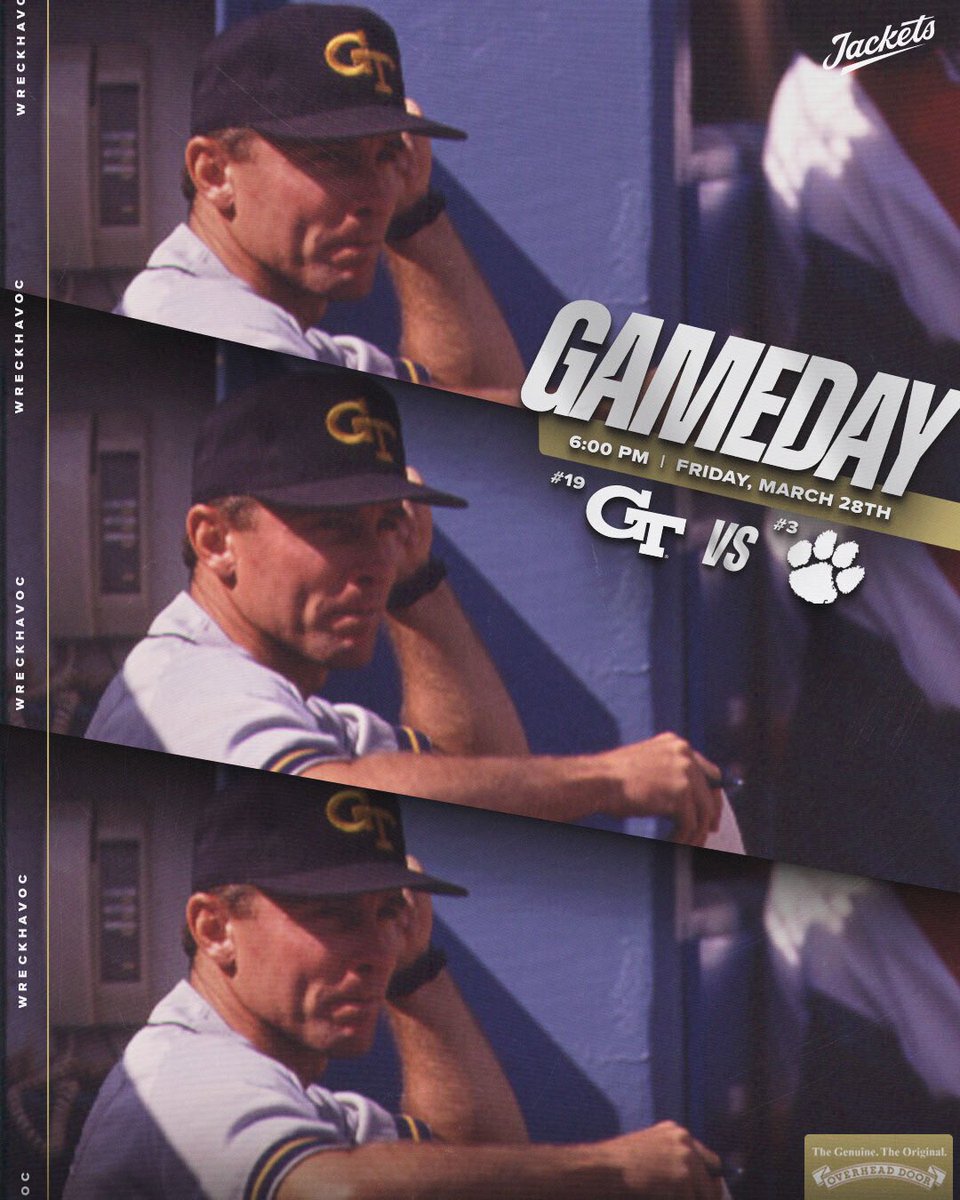 GTBaseball's tweet photo. Arrive early for pregame ceremony to honor Coach Hall
🕕 6 PM
🆚 No. 3 Clemson
🏠 Mac Nease Baseball Park
🎟️ https://t.co/ZKU8QKaKSU
📺 ACCNX - https://t.co/JXMFvZ5TT9
📻 GT Gameday App
Presented by Overhead Door Co.
Photo from 1994 season
#StingEm🐝 x #WreckHavoc https://t.co/PZxu6btxIo