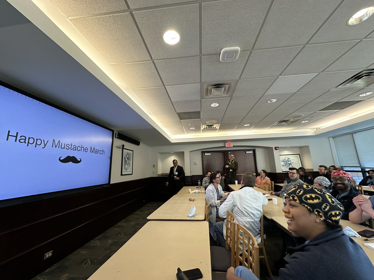 Rachel L. Choron, MD FACS (@rachelchoron) on Twitter photo April fools came a few days early for <a href="/RWJMS/">Rutgers RWJMedSchool</a> when Dr Getrajdman and <a href="/SurgEdMD/">Mayur Narayan</a> led the charge in welcoming <a href="/zack_englert/">Zachary Englert</a> to <a href="/rwjsurgery/">Rutgers RWJMS Surgery</a> ACS morning report.
#MustacheMarch
<a href="/Dan_Whitley/">Dan Whitley</a> <a href="/BradChernock_MD/">Brad Chernock</a> <a href="/DrJosephSHanna/">Joseph S Hanna</a> <a href="/A_Teich/">Amanda Teichman</a> <a href="/DrReemaKar/">A. Reema Kar, M.D.</a> <a href="/JulieGoswami23/">Julie Goswami</a> April fools came a few days early for <a href="/RWJMS/">Rutgers RWJMedSchool</a> when Dr Getrajdman and <a href="/SurgEdMD/">Mayur Narayan</a> led the charge in welcoming <a href="/zack_englert/">Zachary Englert</a> to <a href="/rwjsurgery/">Rutgers RWJMS Surgery</a> ACS morning report.
#MustacheMarch
<a href="/Dan_Whitley/">Dan Whitley</a> <a href="/BradChernock_MD/">Brad Chernock</a> <a href="/DrJosephSHanna/">Joseph S Hanna</a> <a href="/A_Teich/">Amanda Teichman</a> <a href="/DrReemaKar/">A. Reema Kar, M.D.</a> <a href="/JulieGoswami23/">Julie Goswami</a>