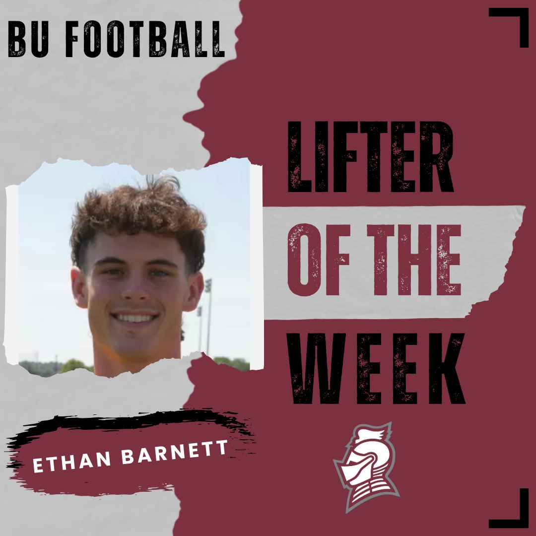 Bellarmine Sprint Football (@buknightsfb) on Twitter photo Week 3: Lifter of the Week goes to Sophomore, TE/WR Ethan Barnett! Congratulations <a href="/ethan_barnett13/">ethan barnett</a> 💪⚔️ Week 3: Lifter of the Week goes to Sophomore, TE/WR Ethan Barnett! Congratulations <a href="/ethan_barnett13/">ethan barnett</a> 💪⚔️