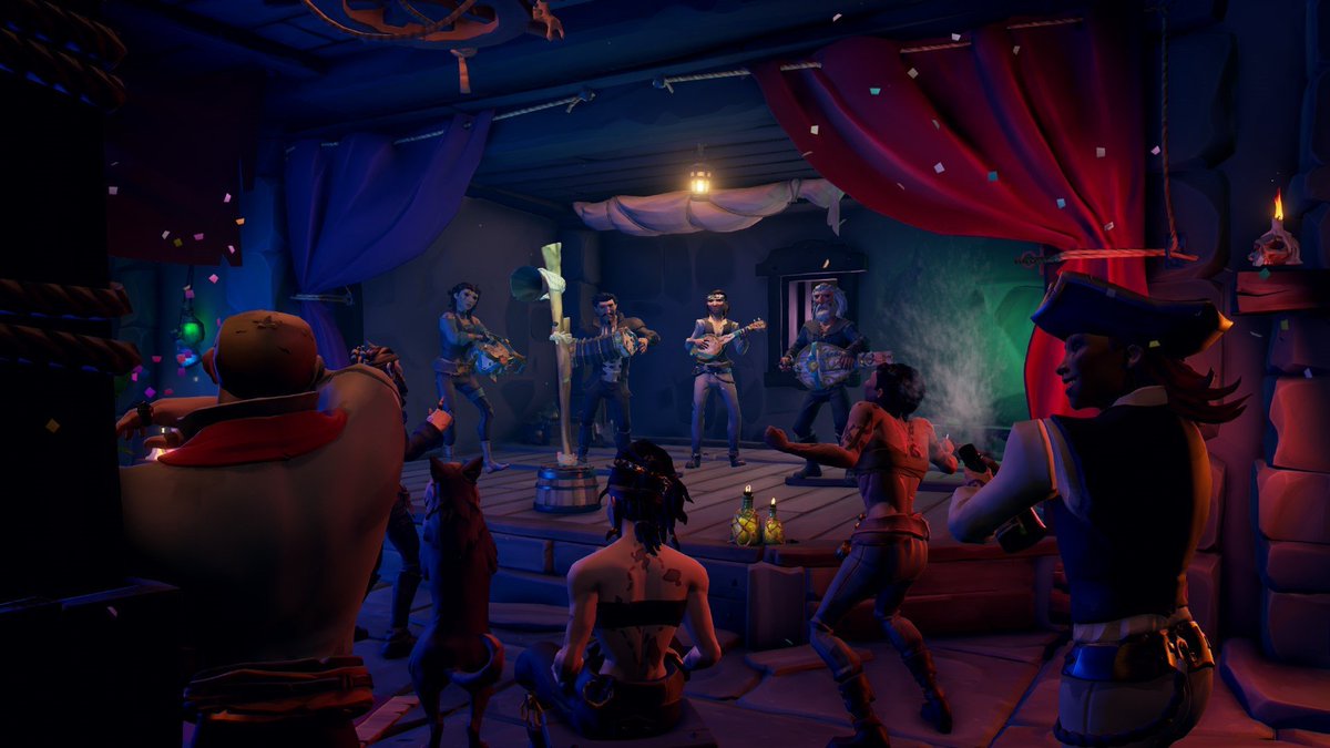 Theme: Celebratory Scenes

Tonight, we dance to the shanties of legends!
#SoTShot  <a href="/SeaOfThieves/">Sea of Thieves</a>