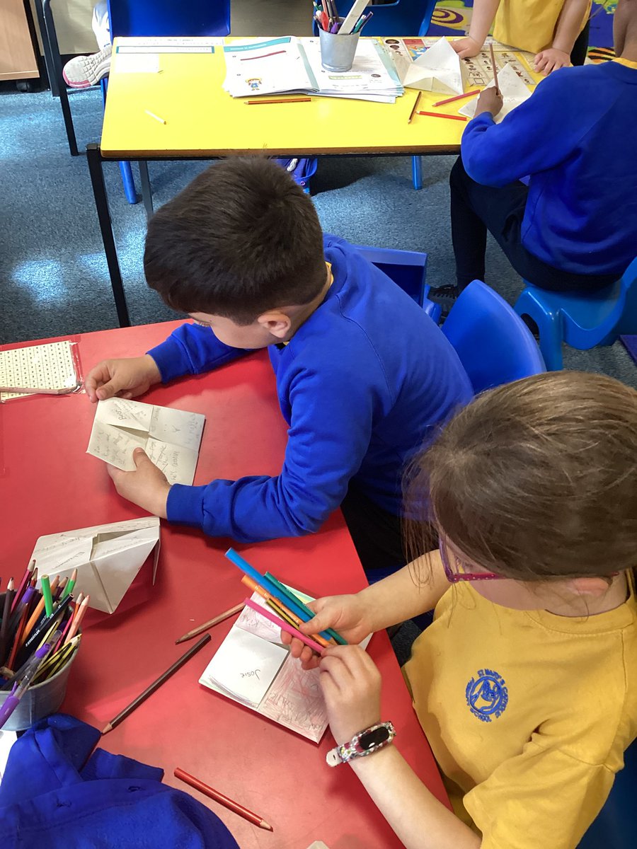 StMaryB17's tweet photo. #Y2 have been making chatterboxes that identify the special gifts of others around them. The children shared their gifts with each other. They are planning to visit Heathcote House to share their gifts with the world. #CorporalActsOfMercy @PrimaryTolkien https://t.co/dckxDEqcDO