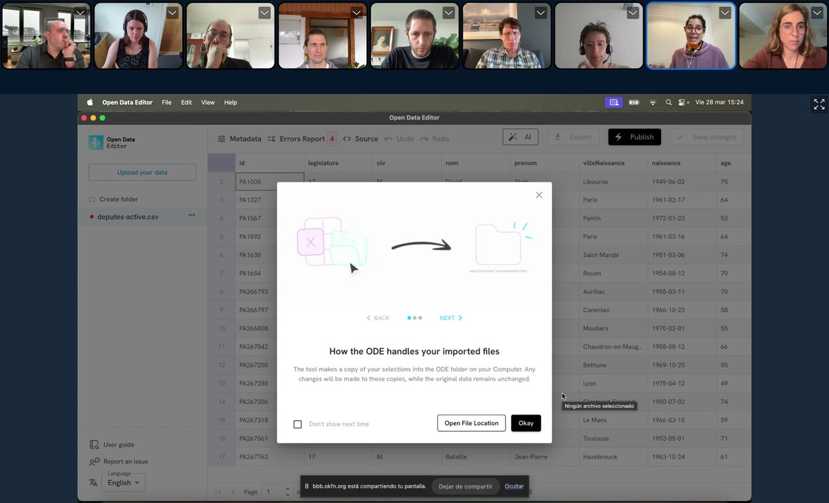 Open Knowledge Foundation (@okfn@fosstodon.org) (@okfn) on Twitter photo 💫 Happening now: <a href="/colmanromi/">Romina Colman 💕</a> demonstrates how the #OpenDataEditor works, <a href="/OKFN/">Open Knowledge Foundation (@okfn@fosstodon.org)</a>'s desktop application to detect errors in tables. It's optimised for non-technical users!
👉🏾 You can still join the #FrictionlessSummit: bbb.okfn.org/rooms/pyp-cpg-…
#TheTechWeWant
#OpenData 💫 Happening now: <a href="/colmanromi/">Romina Colman 💕</a> demonstrates how the #OpenDataEditor works, <a href="/OKFN/">Open Knowledge Foundation (@okfn@fosstodon.org)</a>'s desktop application to detect errors in tables. It's optimised for non-technical users!
👉🏾 You can still join the #FrictionlessSummit: bbb.okfn.org/rooms/pyp-cpg-…
#TheTechWeWant
#OpenData