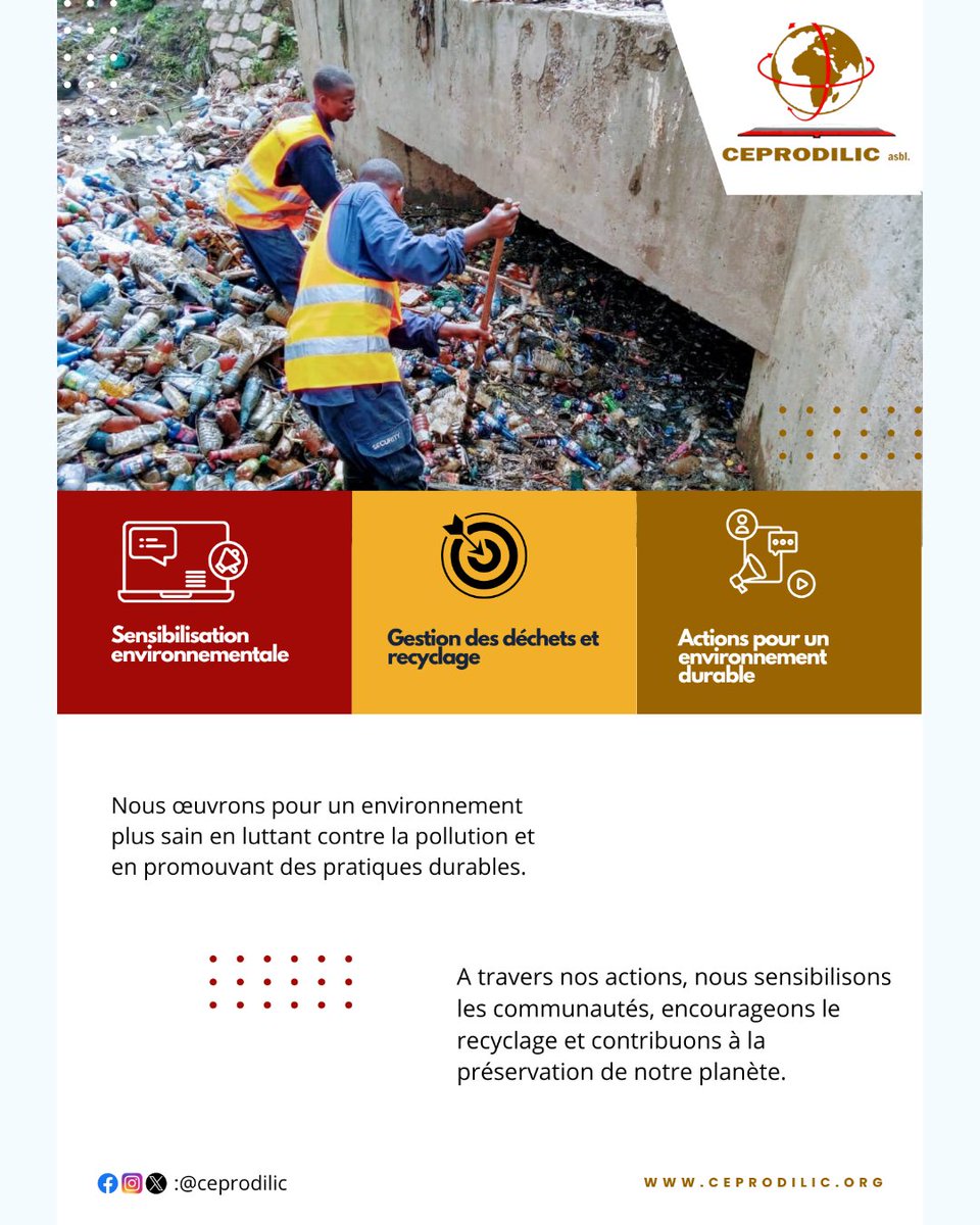 🌍 Ensemble, agissons pour un environnement plus sain ! 🌱

♻️ Rejoins-nous dans cette mission ! Partage ce message et participe à la construction d’un monde plus propre et plus sûr.

#CEPRODILIC #Environnement #ÉcoResponsable #Recyclage #PlanètePropre #AgirPourDemainn