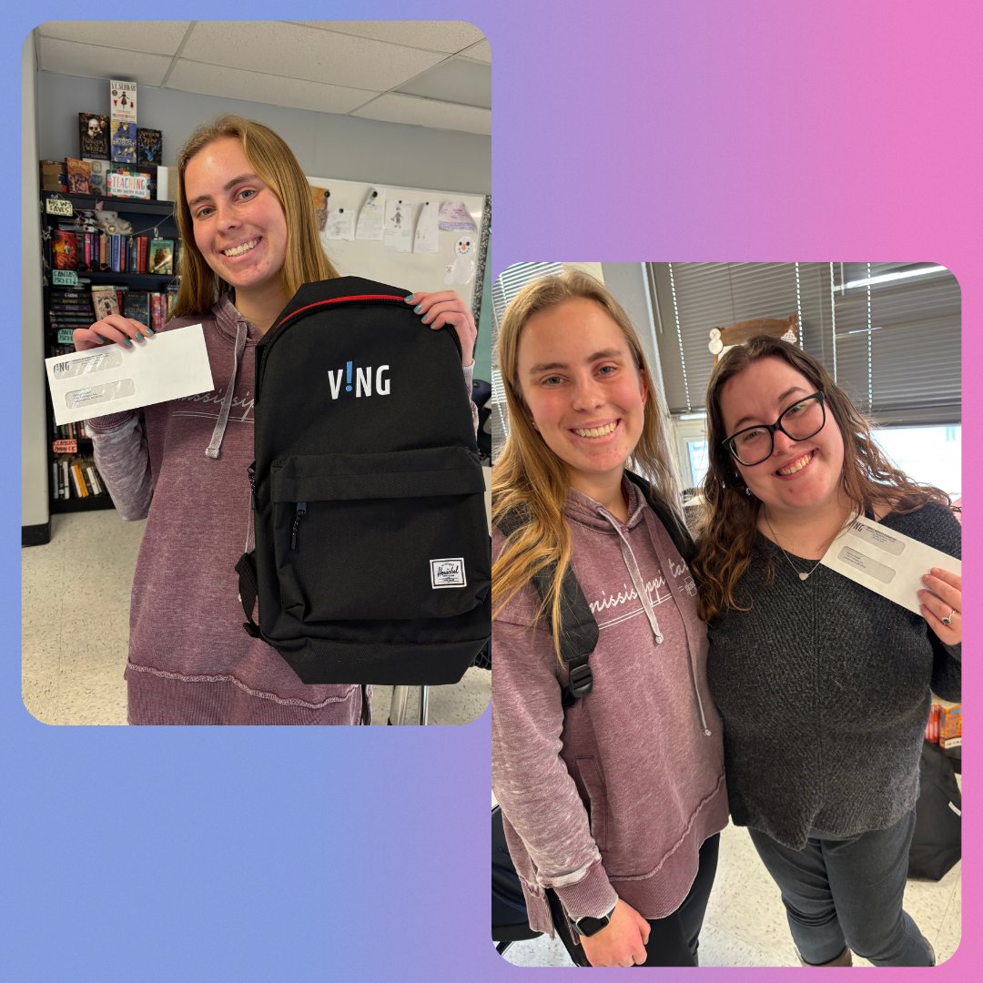 Love these VING photos! Jaelyn surprised Rebeca with a $1,000 VING after her and her fiancé were in a bad car accident leaving them with expensive medical bills.