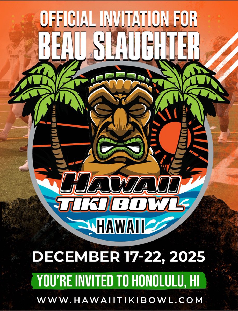beau_slaughter1's tweet photo. Thanks for the invite! @HawaiiTikiBowl https://t.co/RGN6yXm6gW