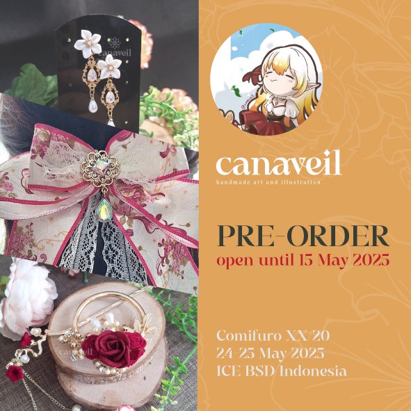 canaveil's tweet photo. ✨Hello✨

I will join Comifuro XX this year. We make a lot of new accessories! I'm so excited about the new item. Let me know your opinion as well, do you like the new item? x)

#cfxx #comifuro20 #comifuroxx #accessories #fanart #ribbon #earing #hairclip #hairaccessories https://t.co/s8zgiZ4tka