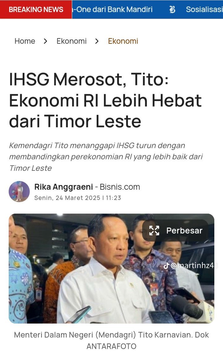 bachrum_achmadi's tweet photo. Koar2 menuju Indonesia Emas 2045, taunya ekonomi RI dikomparasikan thd ekonomi Timor Leste.

Pejabat Indo tukang ngedabrus, ketularan Mulyono slm 10thn! 🤣🤣🤣 https://t.co/tIvESHI6cH