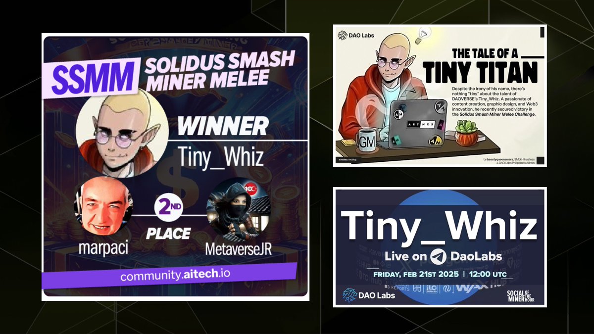 tinytus1's tweet image. 🚀 From Hustle to Recognition in the DAOVERSE – My Personal Social Mining Journey 🔥
#SocialMining has taken me on an incredible ride, and while there’s so much to share, three moments really defined my journey. Every step has been a testament to hard work, creativity, and a deep…