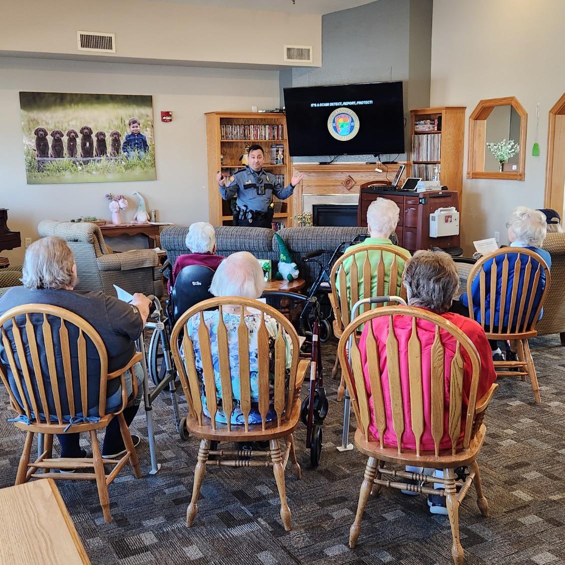 Recently, we were out at our Senior Living Center providing some education and awareness on trending scams, specifically those targeting our senior citizens.