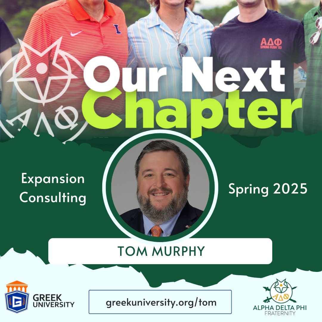 Thank you to @adphi1832 for selecting Tom Murphy to assist with expansion consulting in spring 2025! 

#alphadeltaphi #adphi #fraternity #fraternityexpansion